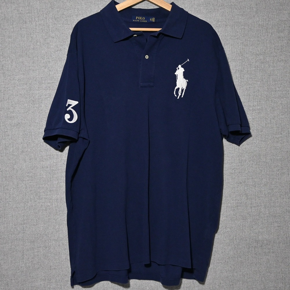 Polo Ralph Lauren Polo Shirt Mens Big Pony Logo XLT Navy Blue